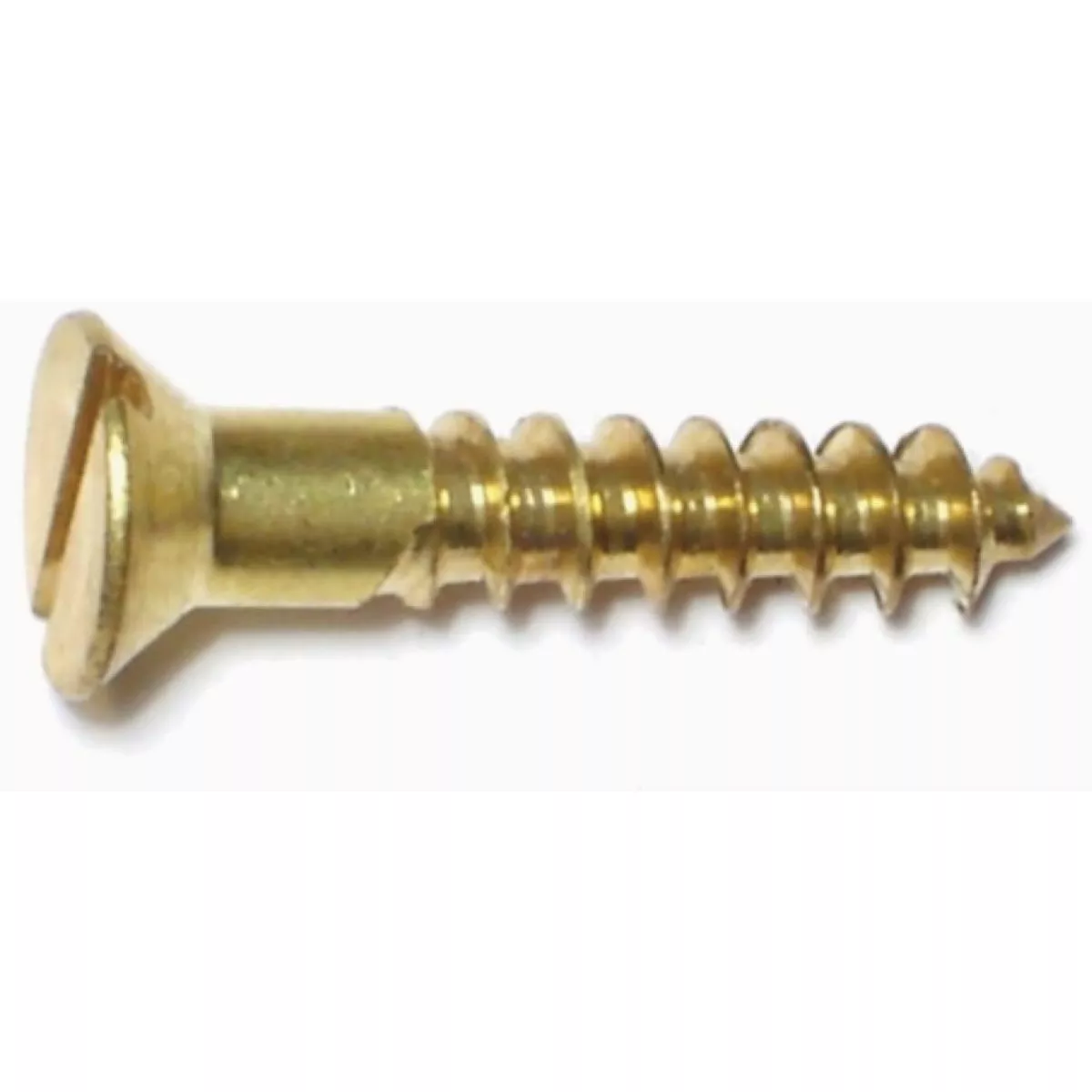 Midwest Fastener #8 x 1 In. Brass Slotted Flat Head Wood Screws (25 Ct.)