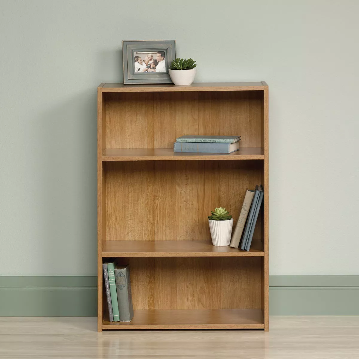 Sauder Highland Oak 3-Shelf Bookcase
