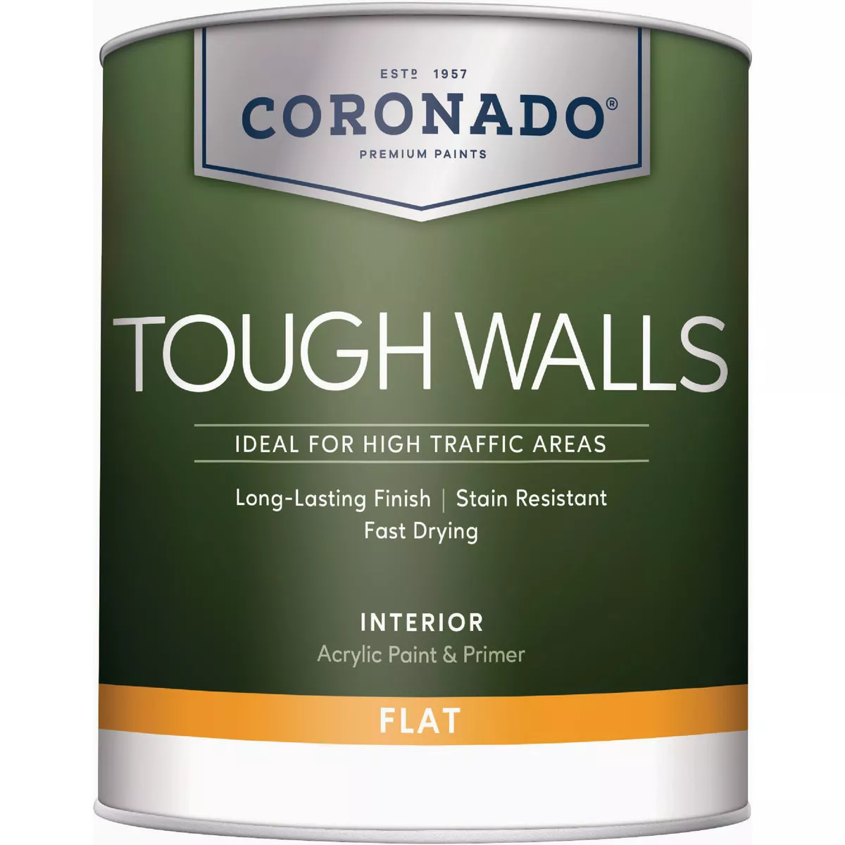 Coronado Tough Walls Acrylic Flat Interior Paint & Primer, Pastel Base, 1 Qt.