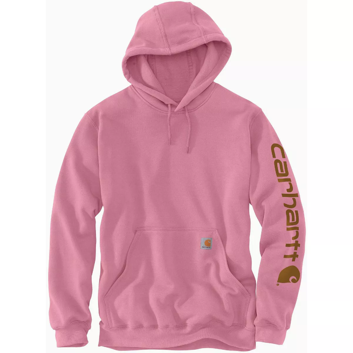 Carhartt Men's Small Regular Foxglove Midweight Logo Sleeve Graphic Pullover Hooded Sweatshirt, Loose Fit