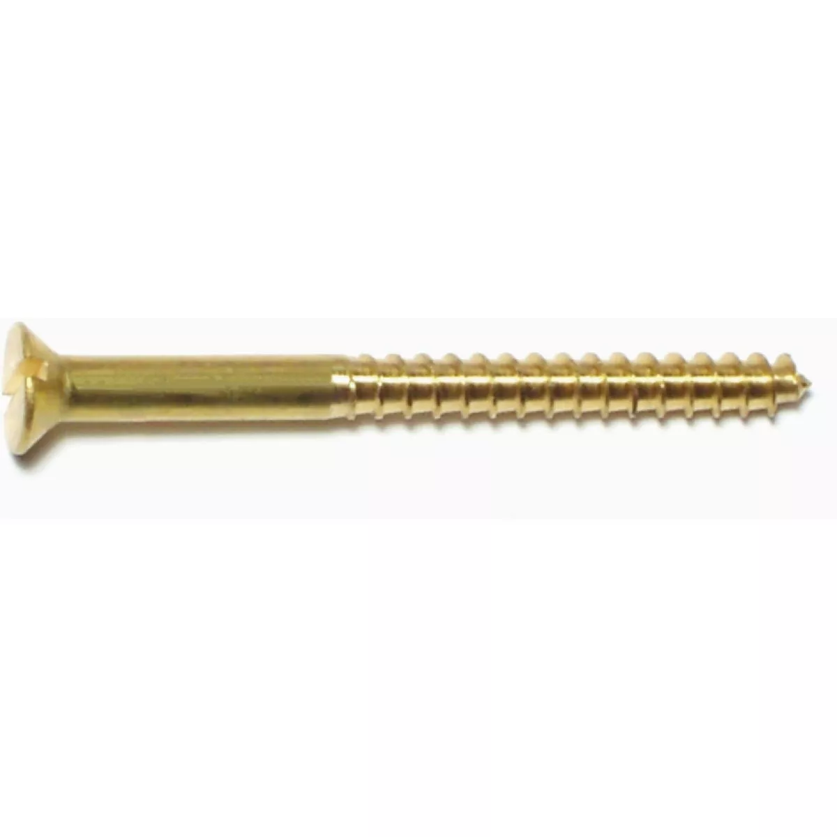 Midwest Fastener #8 x 2 In. Brass Slotted Flat Head Wood Screws (25 Ct.)-