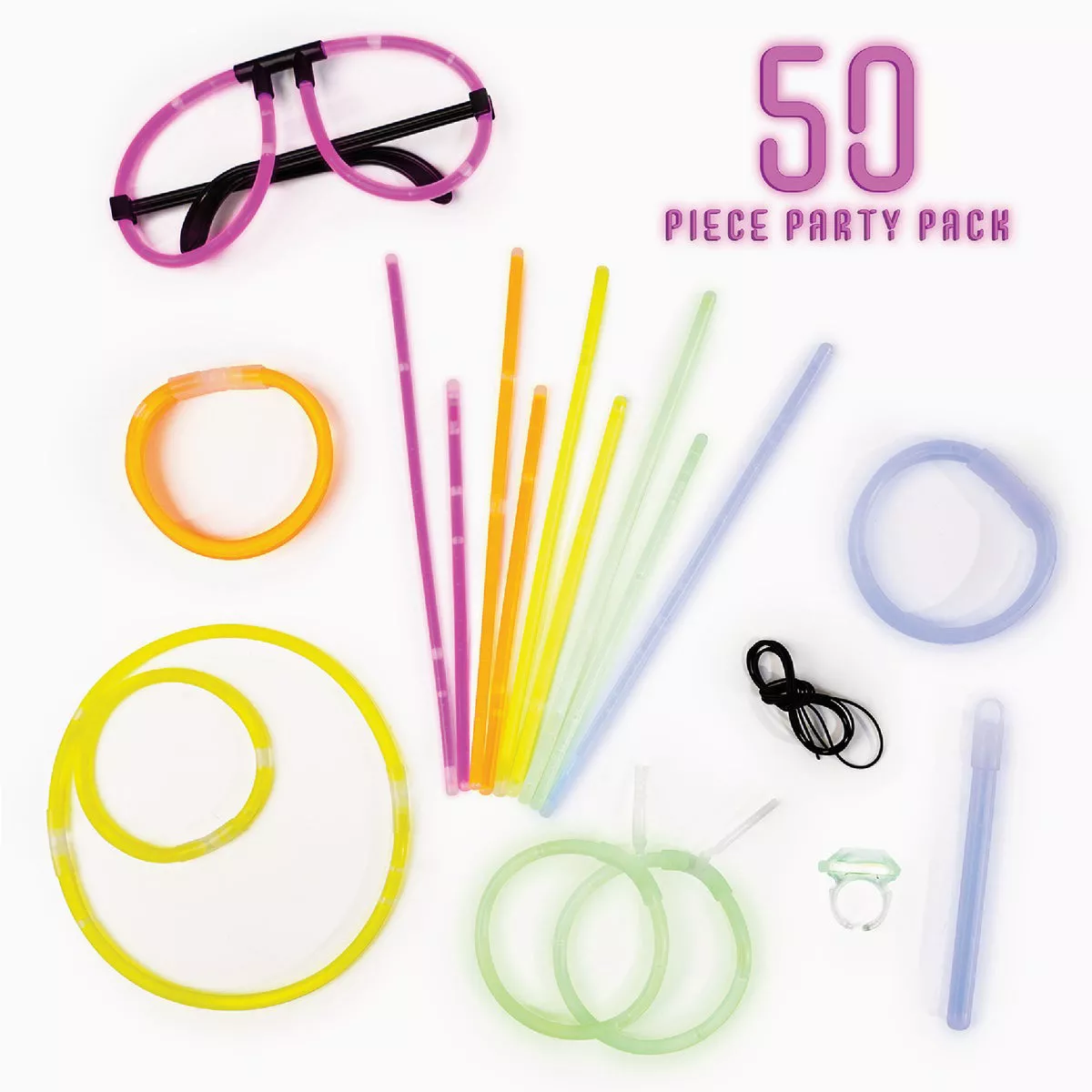 Snap and Glow Multi-Color Glow Sticks (50-Pack)
