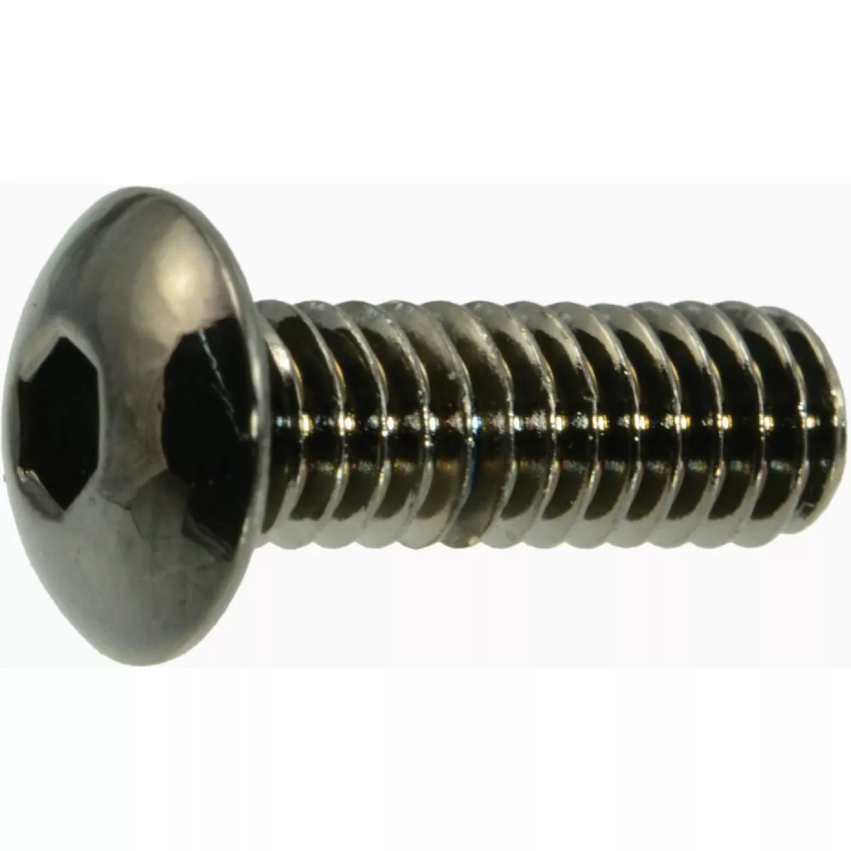 Midwest Fastener #8-32 x 1/2 In. Black Chrome Plated Steel Coarse Thread Button Head Socket Cap Screws (12 Ct.)-