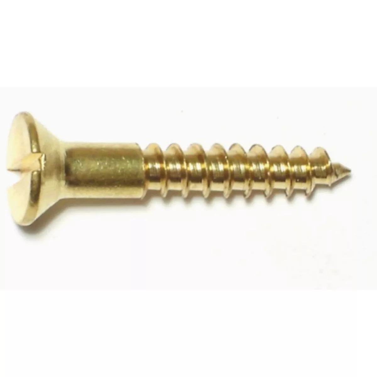 Midwest Fastener #8 x 1-1/4 In. Brass Slotted Flat Head Wood Screws