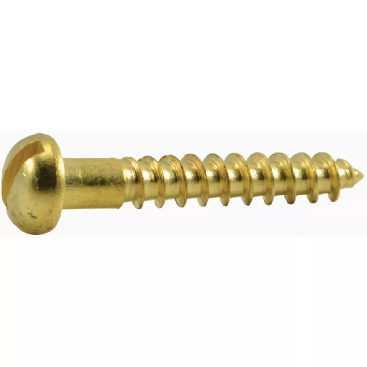 Midwest Fastener #4 x 3/4 In. Brass Slotted Round Head Wood Screws (48 Ct.)-