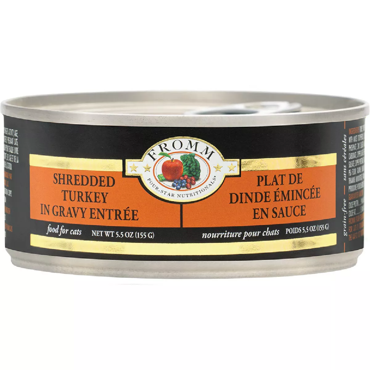 Fromm Four-Star Nutritionals Shredded Turkey in Gravy Entree Wet Cat Food, 5.5 Oz.