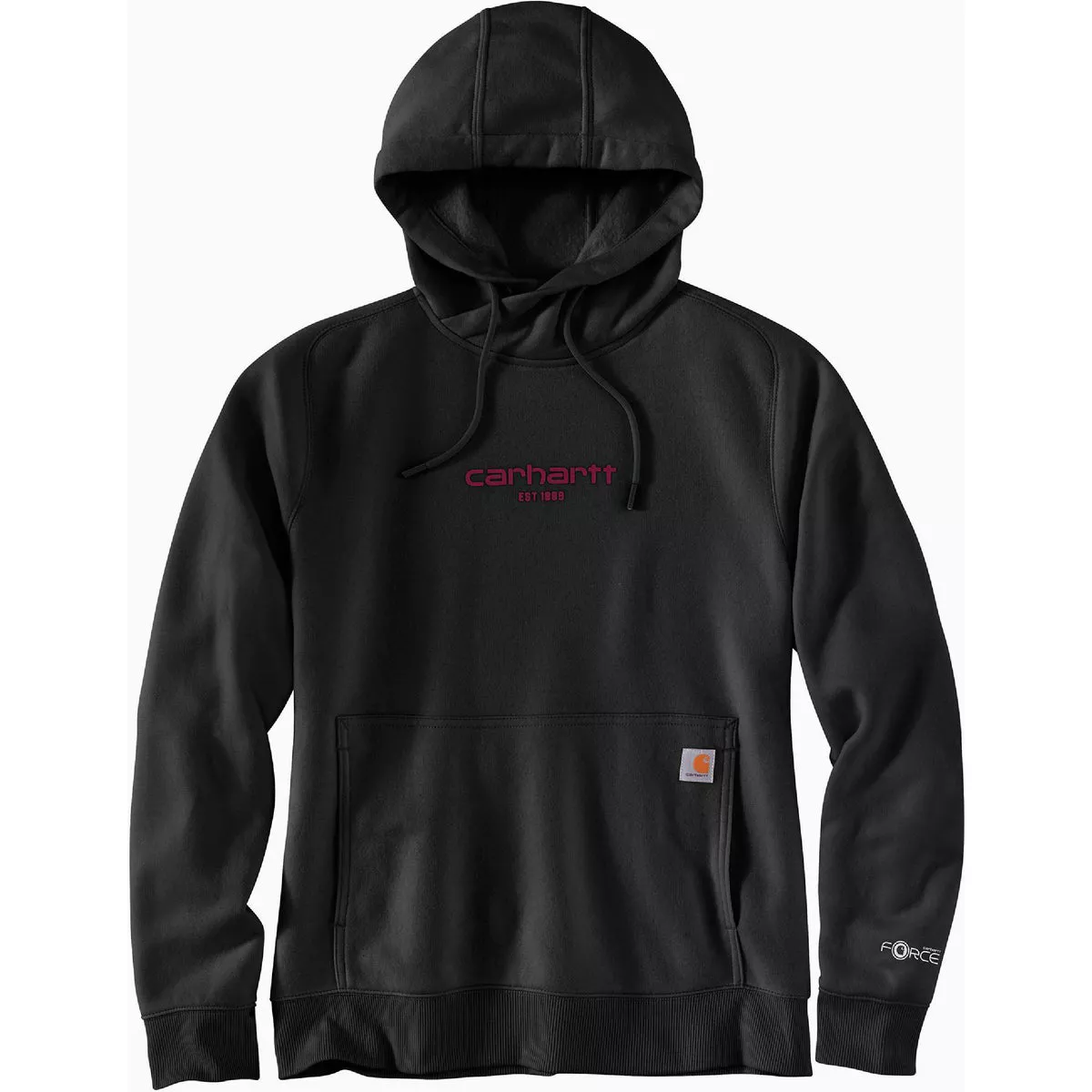 Carhartt Force Women's Large Regular Black Lightweight Graphic Pullover Hooded Sweatshirt, Relaxed Fit