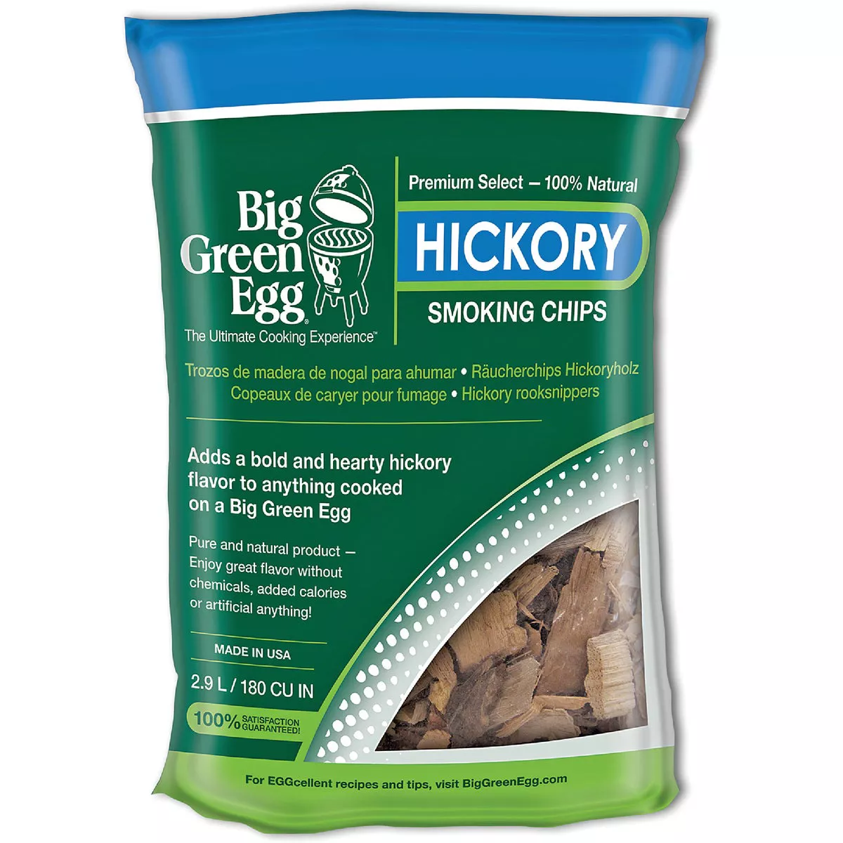 Big Green Egg 180 Cu. In. Premium Kiln Dried Hickory Wood Smoking Chips