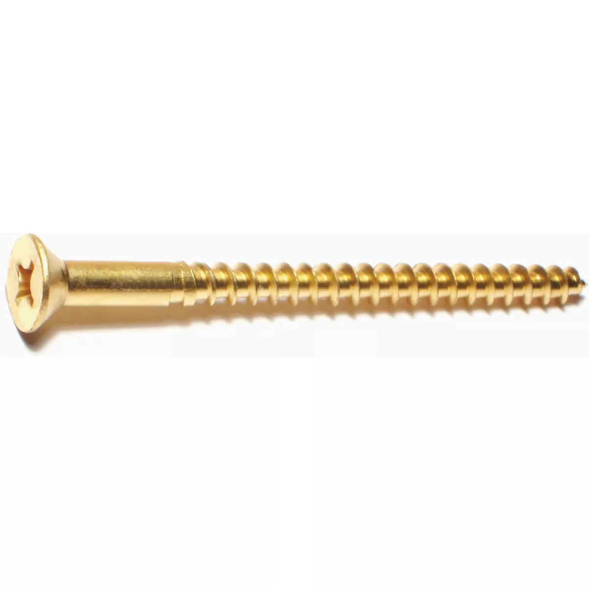 Midwest Fastener #12 x 3 In. Brass Phillips Flat Head Wood Screws
