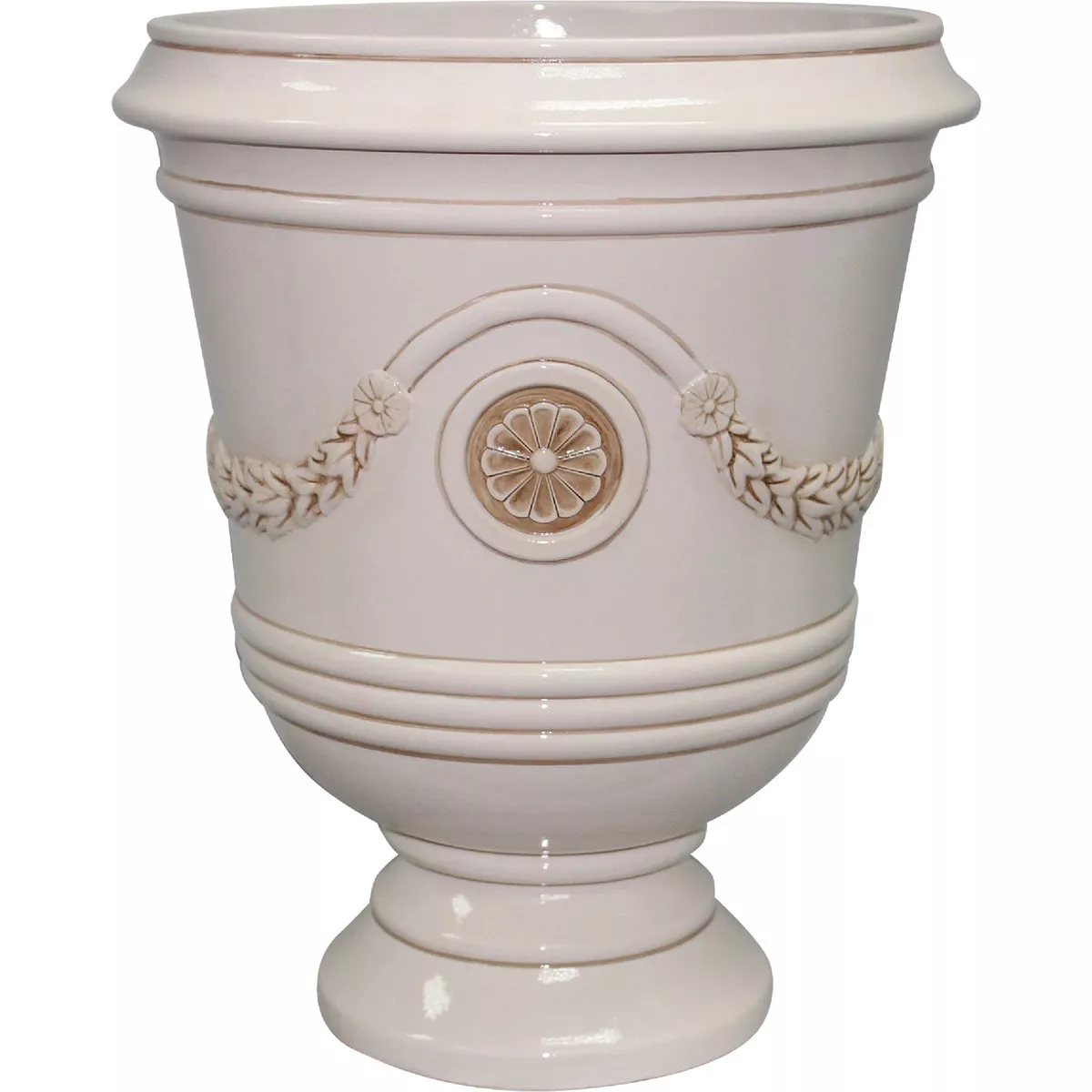 ATT Southern Porter 15.5 In. Resin Ivory Urn Planter-