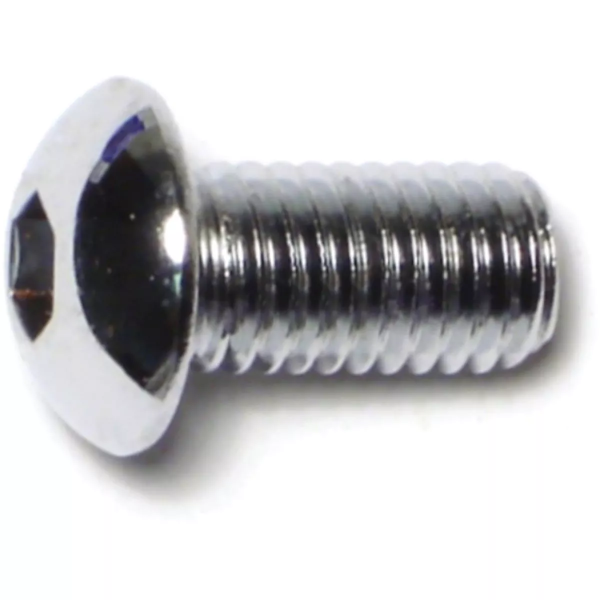 Midwest Fastener 10mm-1.5 x 20mm Chrome Plated Class 10.9 Steel Coarse Thread Button Head Hex Socket Cap Screws (10 Ct.)-