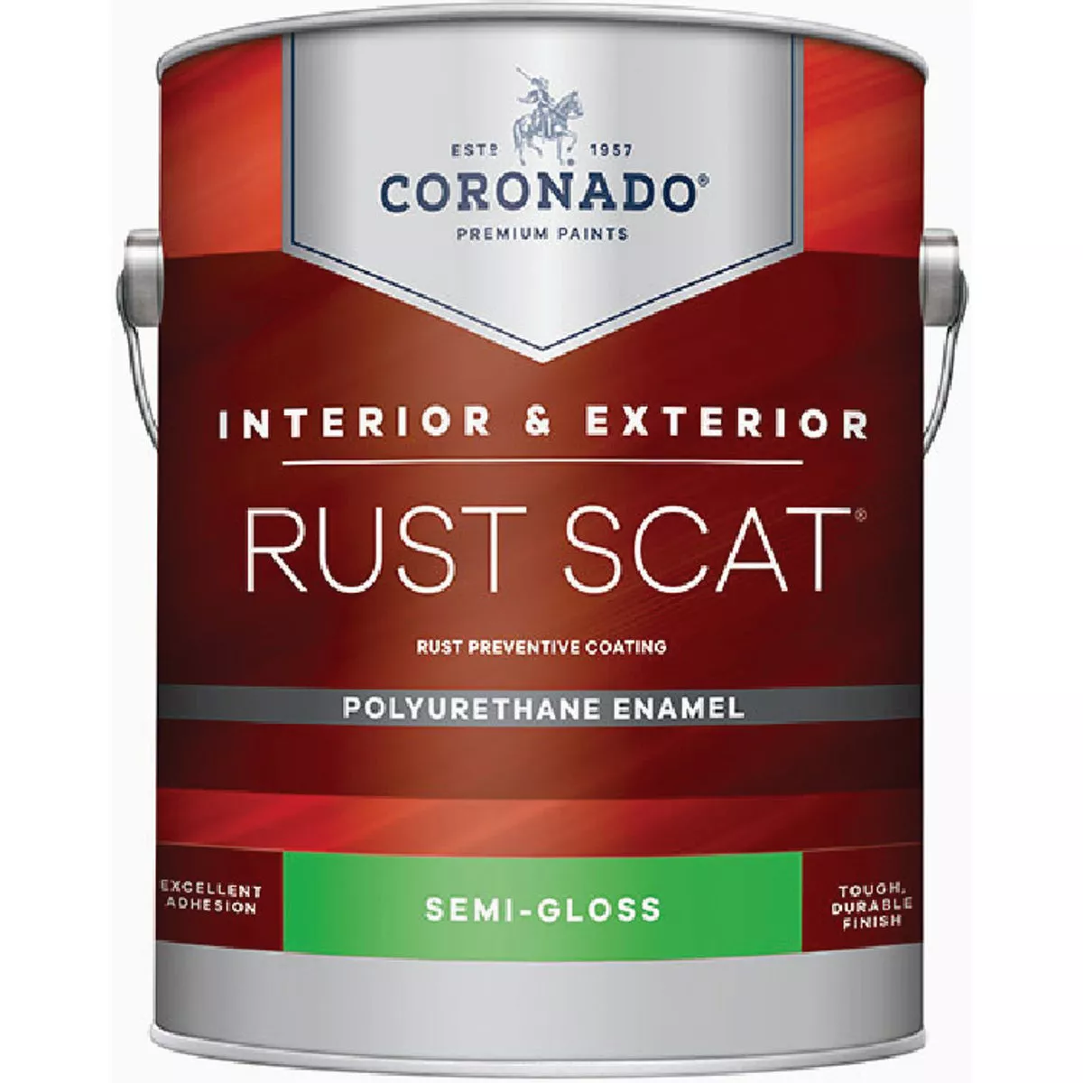 Coronado Rust Scat Polyurethane Semi Gloss Interior/Exterior Enamel, Deep Base, 1 Qt.-