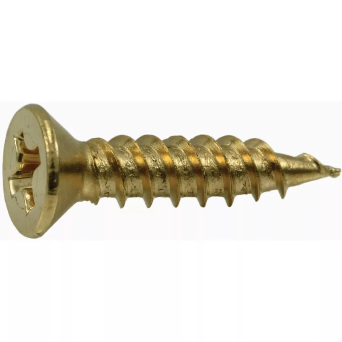 Midwest Fastener #5 x 5/8 In. Brass Plated Steel Phillips Flat Head Hinge Screws