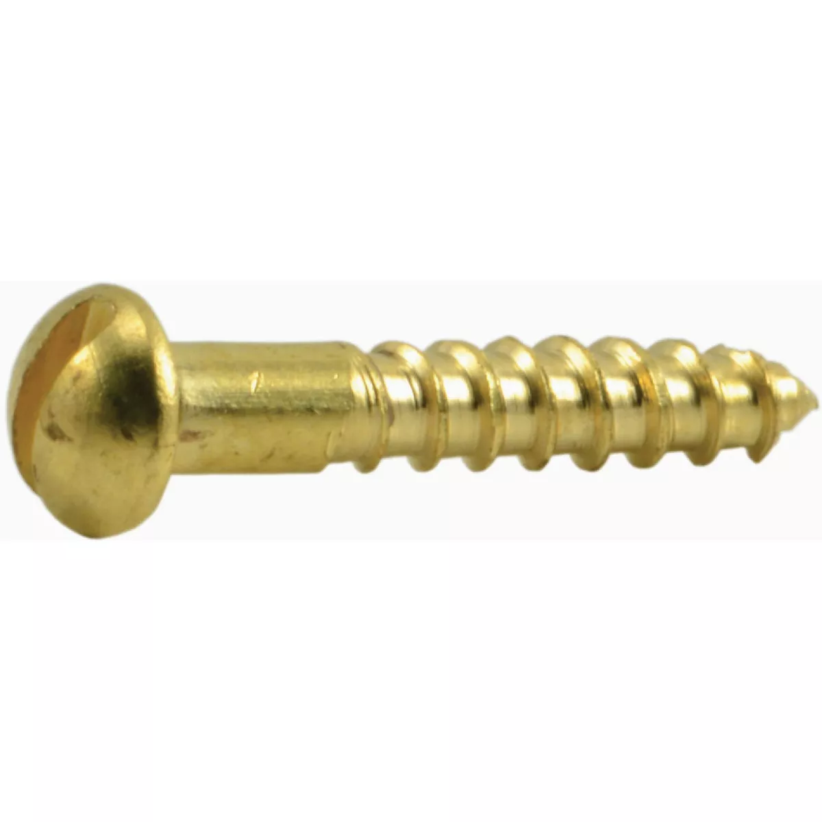 Midwest Fastener #2 x 1/2 In. Brass Slotted Round Head Wood Screws