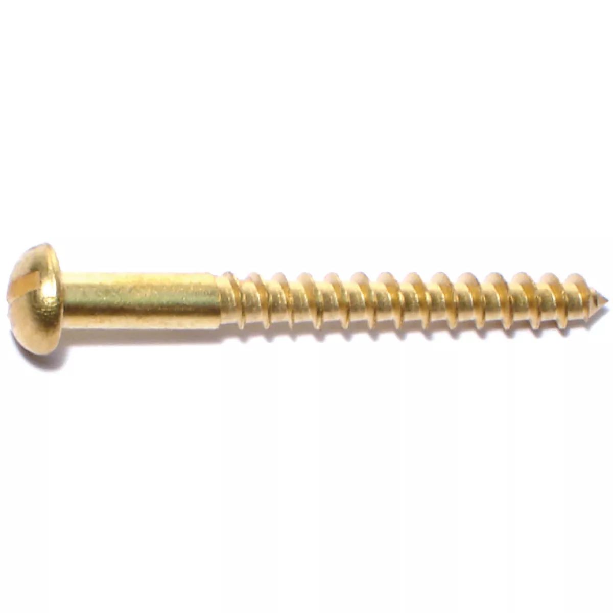 Midwest Fastener #10 x 2 In. Brass Slotted Round Head Wood Screws (12 Ct.)