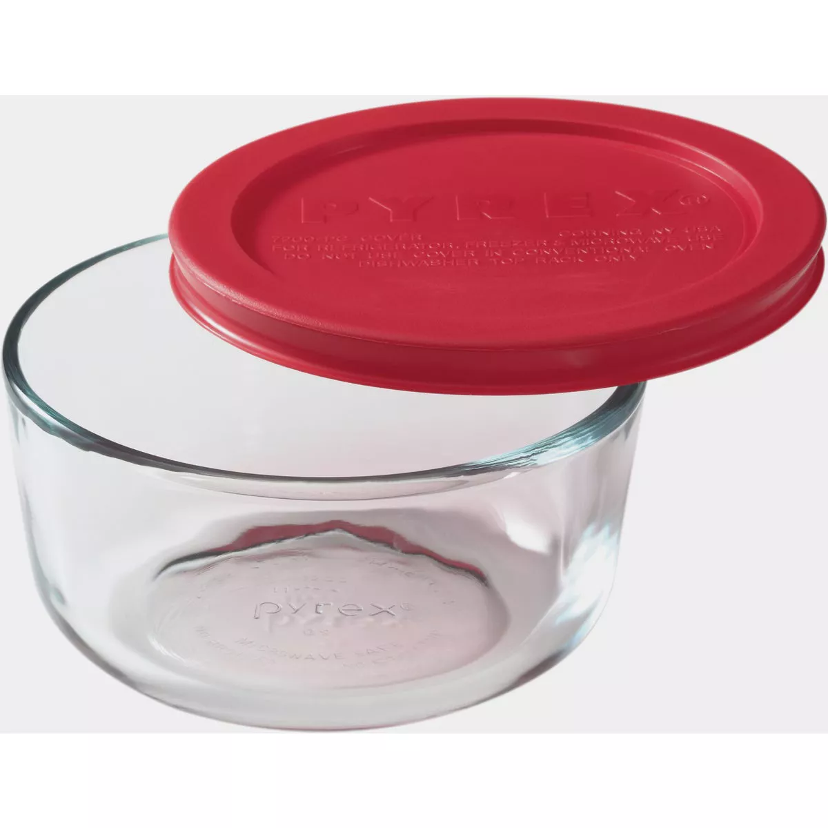 Pyrex 2 Cup Round Glass Food Storage Container with Lid