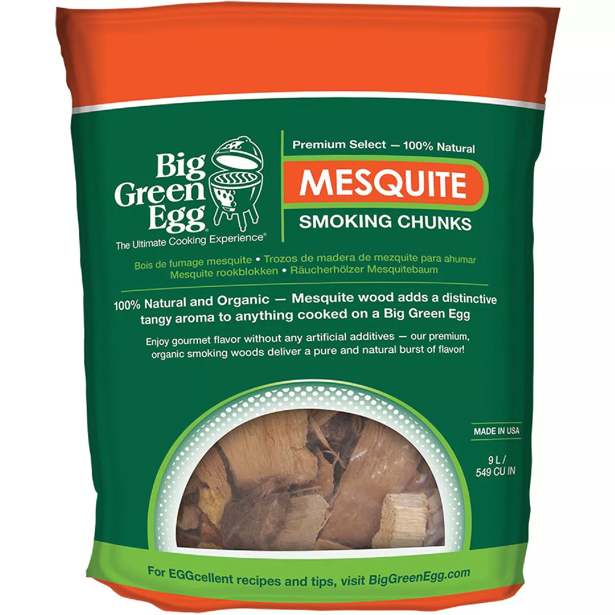 Big Green Egg 549 Cu. In. Premium Kiln Dried Mesquite Wood Smoking Chunks