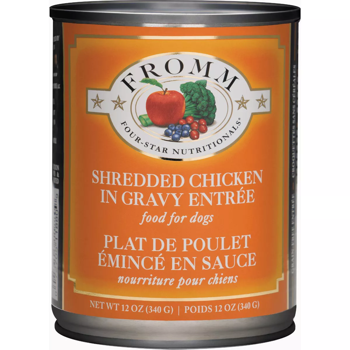 Fromm Four-Star Nutritionals Shredded Chicken in Gravy Entree Wet Dog Food, 12 Oz.