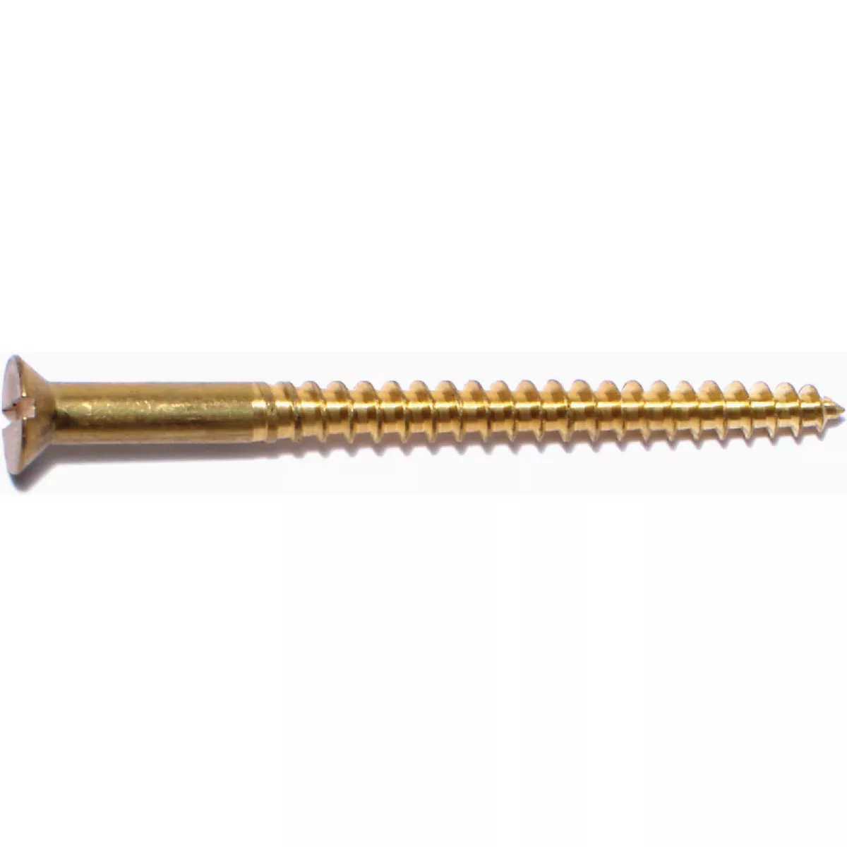 Midwest Fastener #12 x 3 In. Brass Slotted Flat Head Wood Screws (16 Ct.)-
