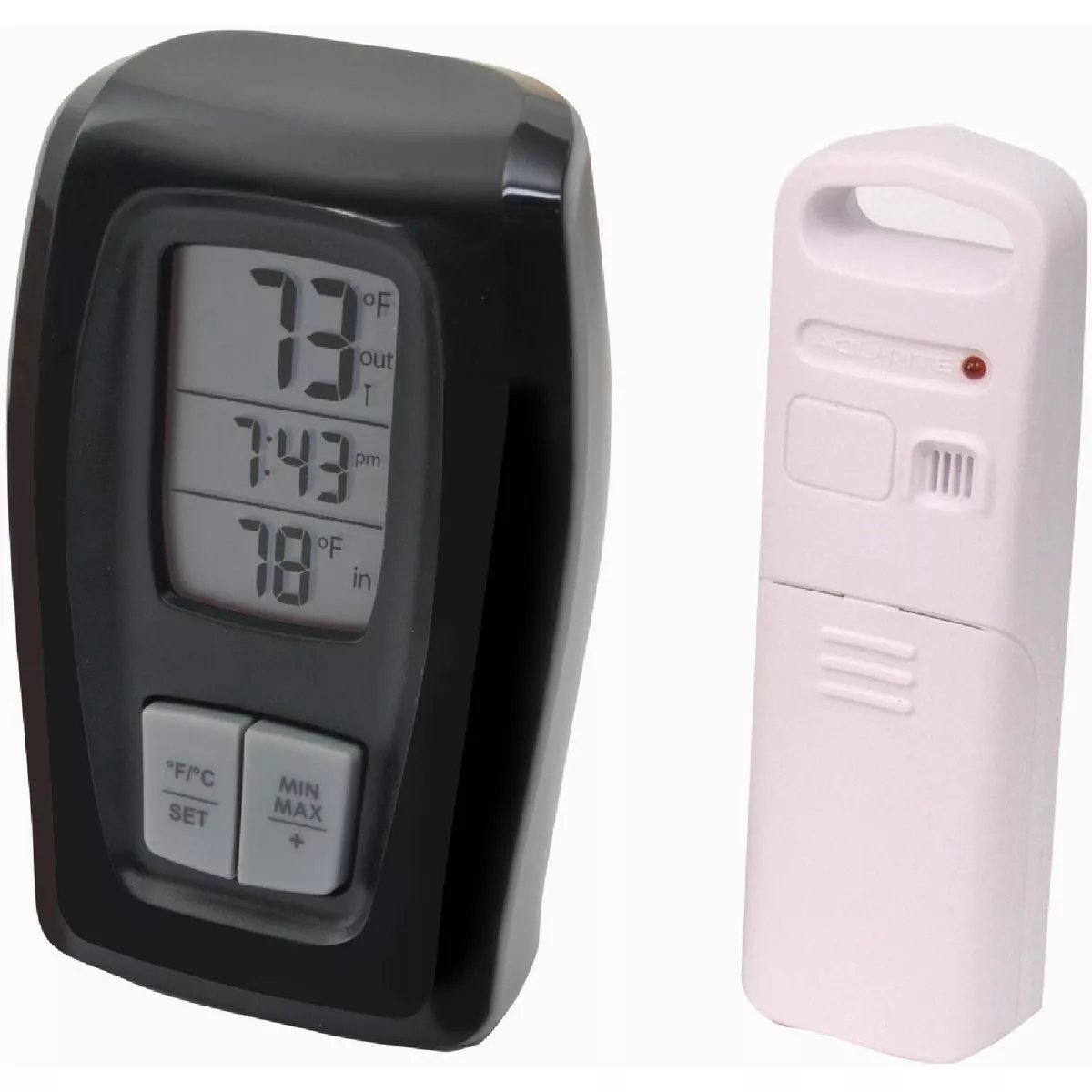 AcuRite Digital Thermometer with Indoor / Outdoor Temperature and Time
