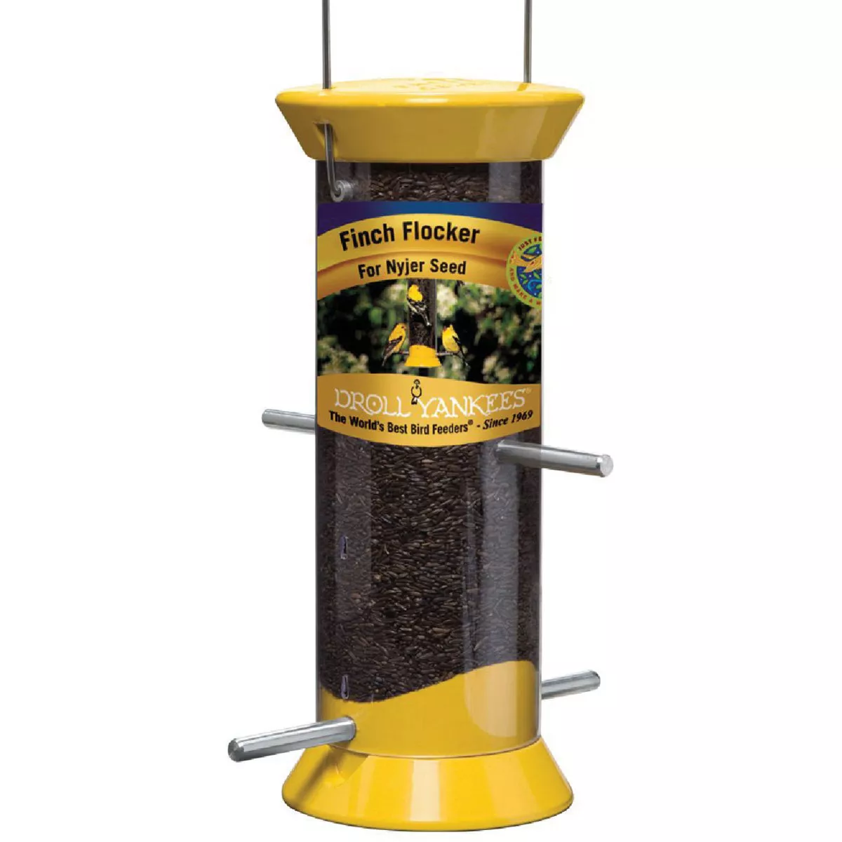 Droll Yankees New Generation 8 In. 0.5 Lb. Capacity Yellow Finch Thistle Feeder