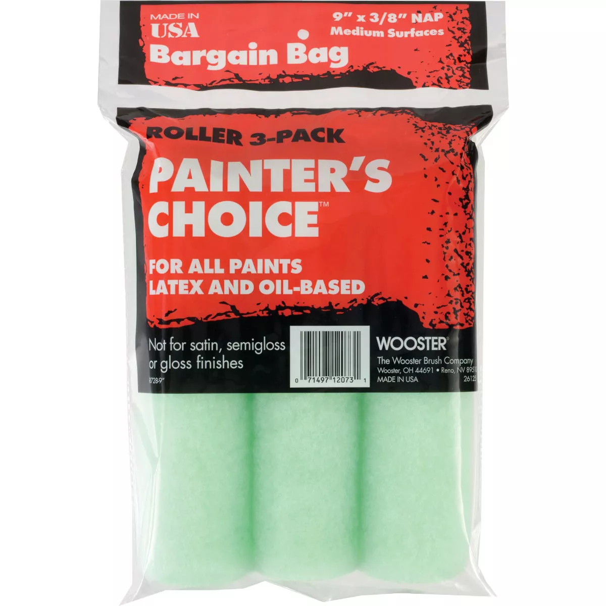 Wooster Painters Choice 9 In. x 3/8 In. Knit Fabric Roller Cover (3-Pack)