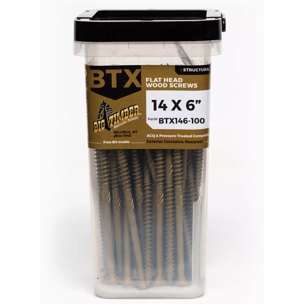 Big Timber #14 x 6 In. Bronze Flat Head Wood Screw (100 Ct.)