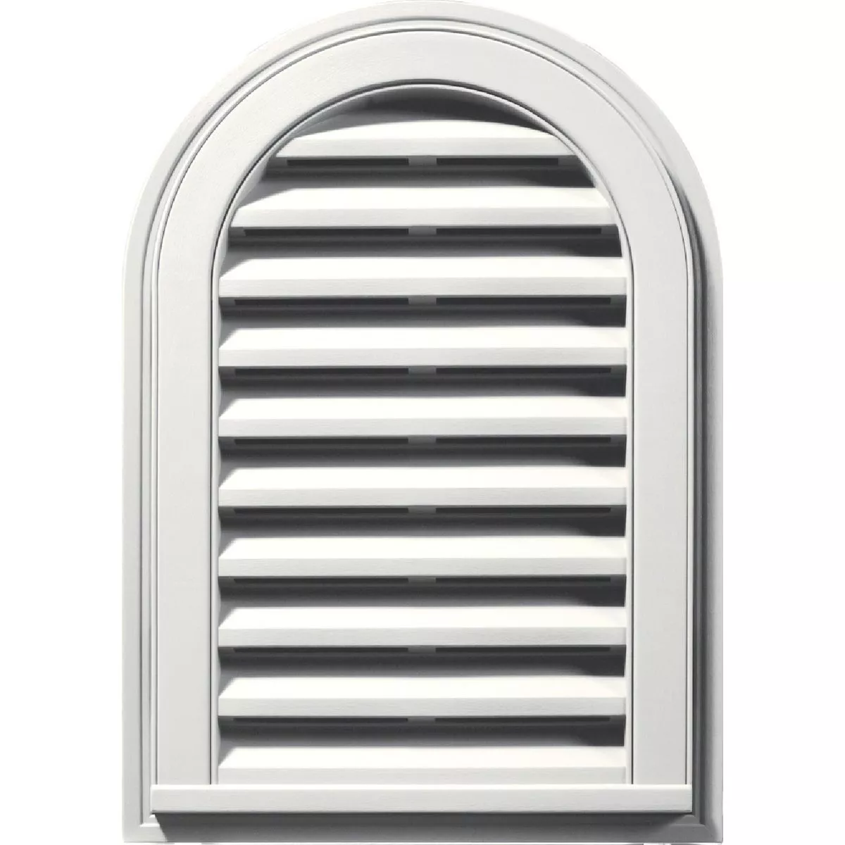 Builders Edge 22 in. Round Gable Attic Vent, White