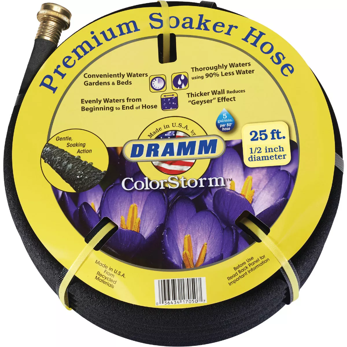Dramm ColorStorm 1/2 In. Dia. x 25 Ft. L. Soaker Hose