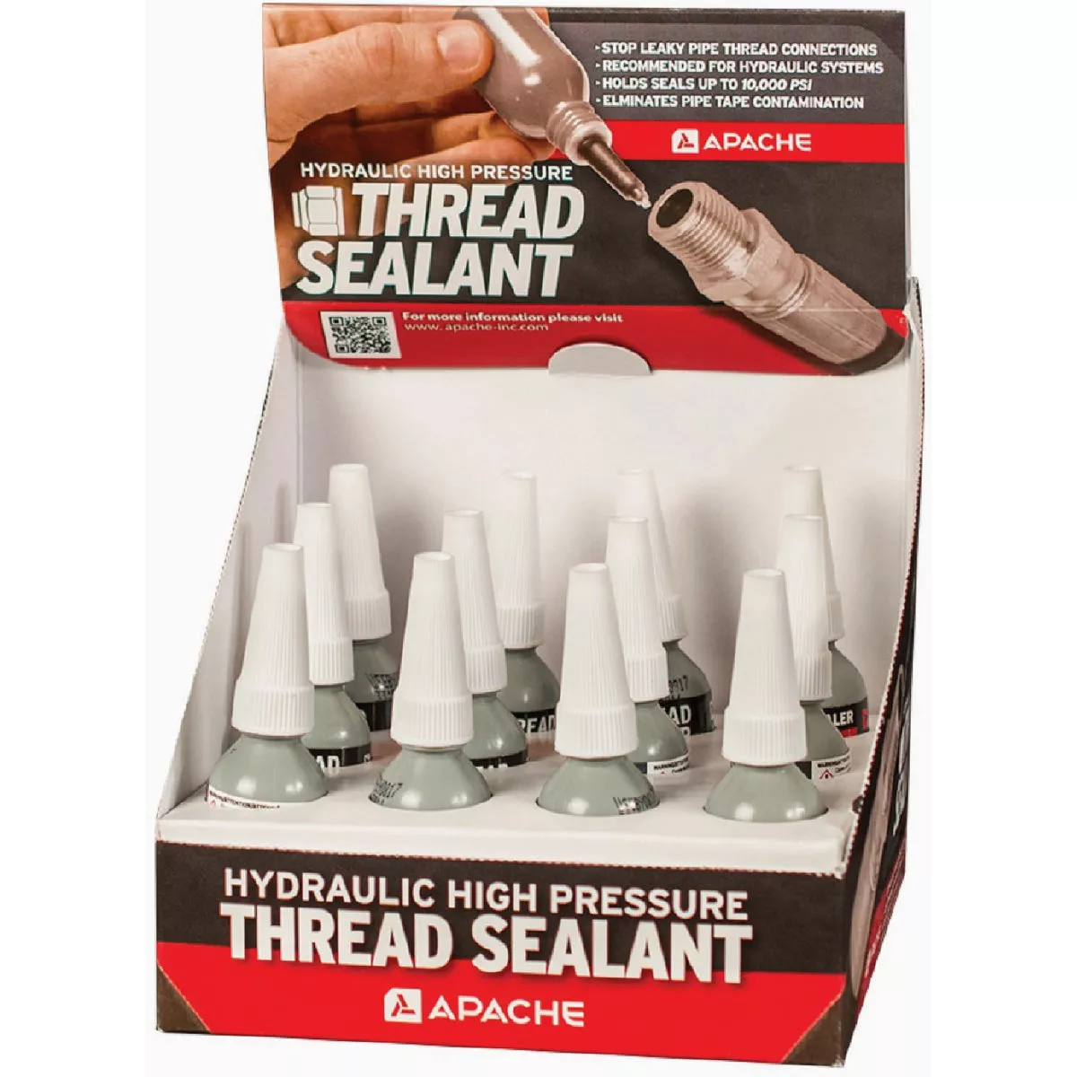 Apache 0.34 Oz. Hydraulic High Pressure Thread Sealant Display (12-Pack ...