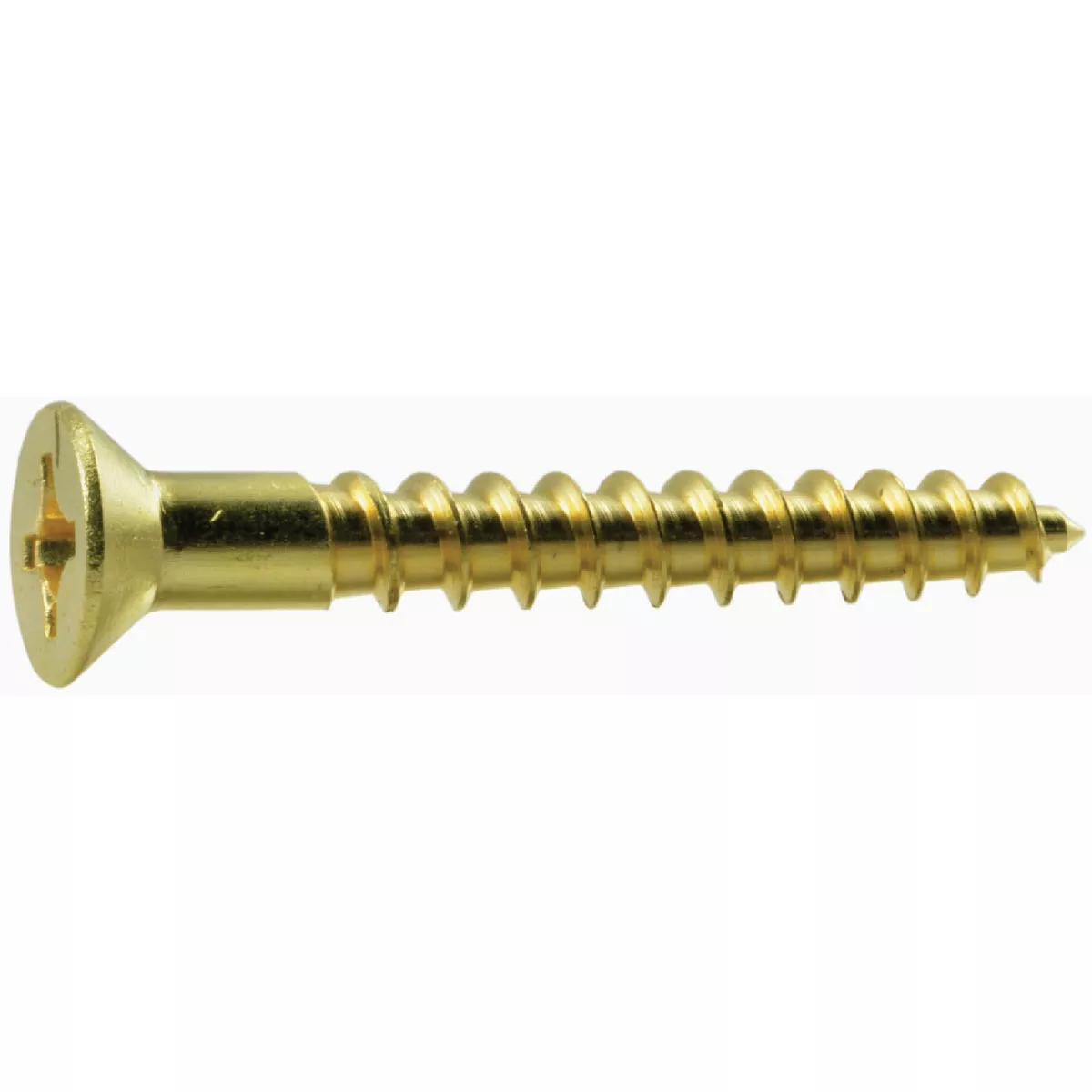 Midwest Fastener #10 x 1-1/2 In. Brass Phillips Flat Head Wood Screws (100 Ct.)
