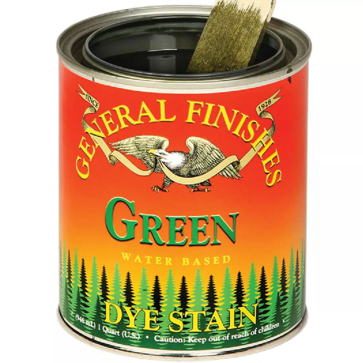 General Finishes Water Based Dye Green Interior Stain, 1 Qt., 196-440