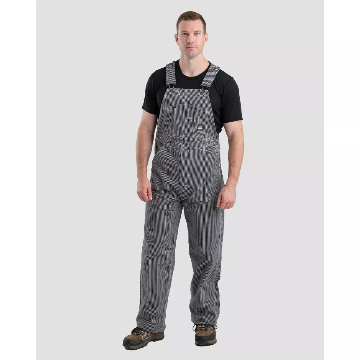Berne Men's 40x32 Regular Hickory Stripe Heritage Unlined Hickory Stripe Bib Overalls-