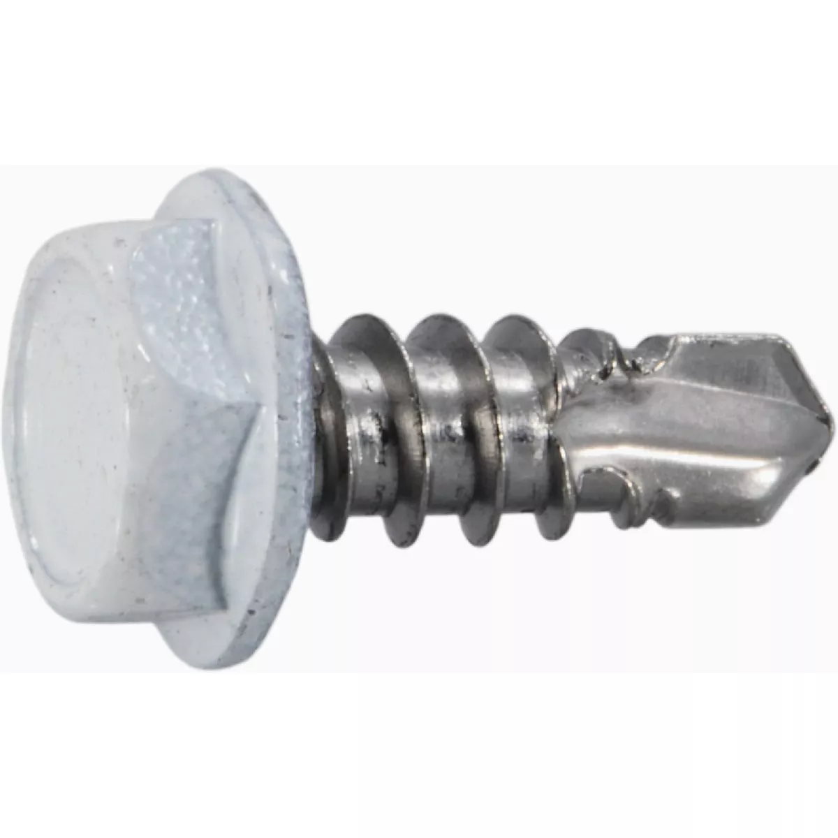 Midwest Fastener #10-16 x 1/2 In. White Painted 410 Stainless Steel Hex Washer Head Self-Drilling Screws