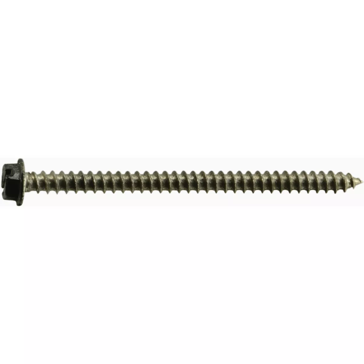 Midwest Fastener #8 x 2-1/2 In. Black Painted 18-8 Stainless Steel Hex Washer Head Sheet Metal Screws (12 Ct.)-