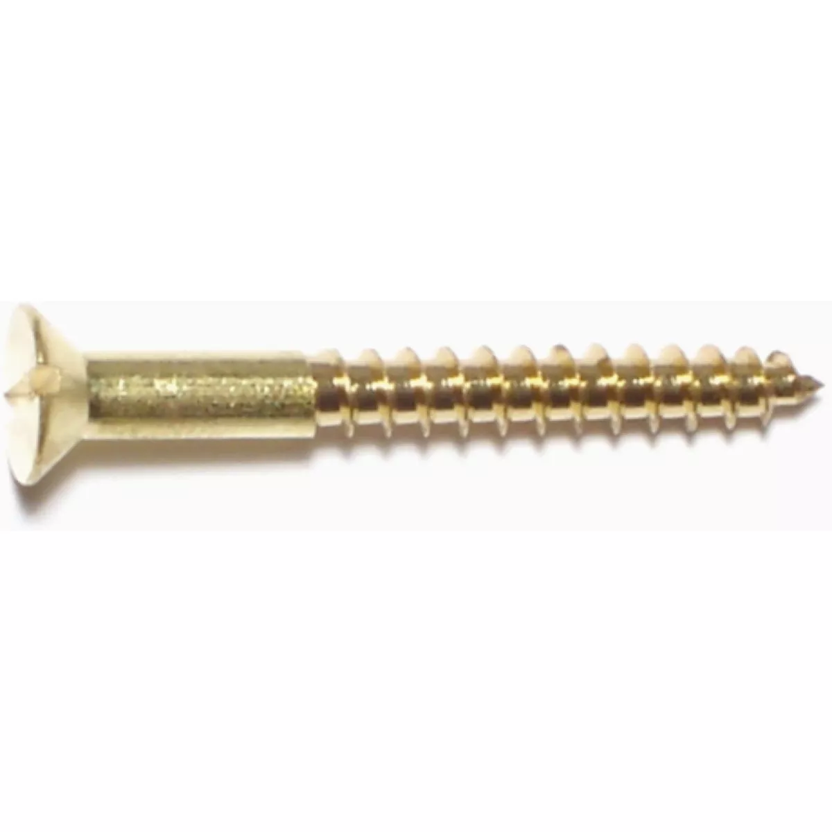 Midwest Fastener #6 x 1-1/2 In. Brass Slotted Flat Head Wood Screws (30 Ct.)