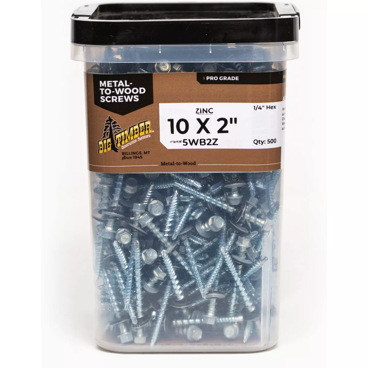 Big Timber #10 x 2 In. Zinc Washer Head Wood Screw (500 Ct.)