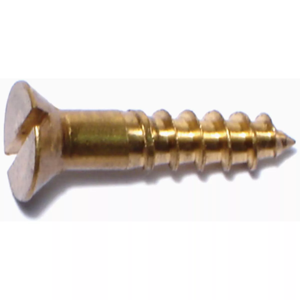 Midwest Fastener #12 x 1 In. Brass Slotted Flat Head Wood Screws (25 Ct.)