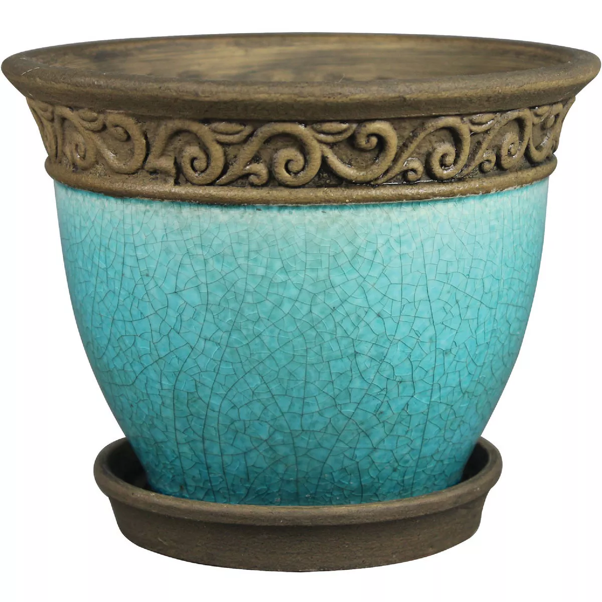 ATT Southern Cadiz 8 In. Ceramic Teal Planter