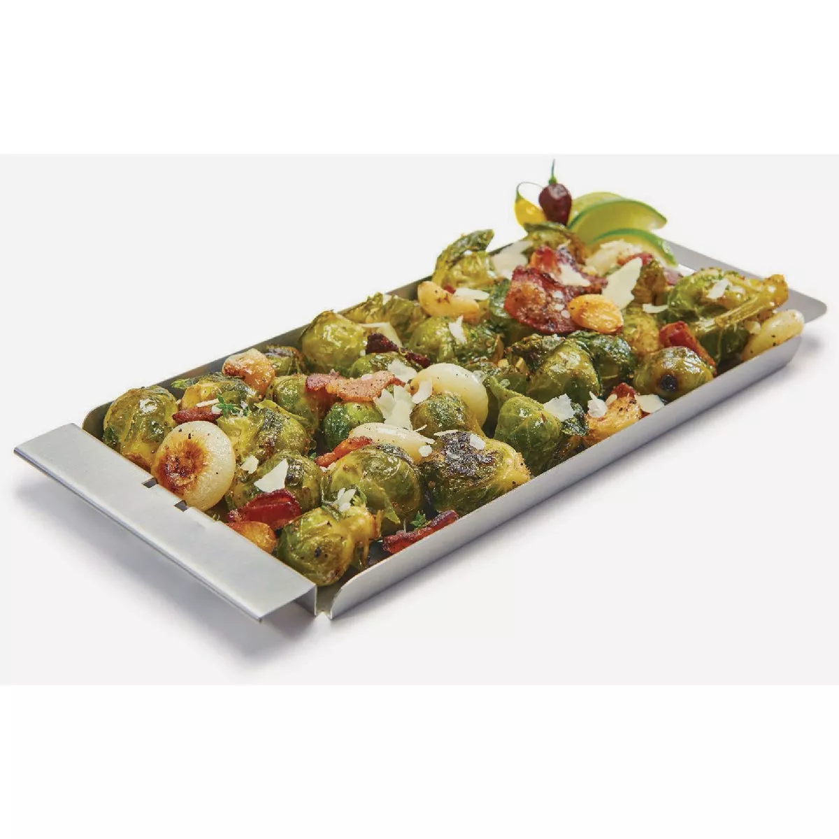 Broil King 14.5 In. x 6.5 In. x 0.75 In. Stainless Steel Narrow Grill Topper Tray-