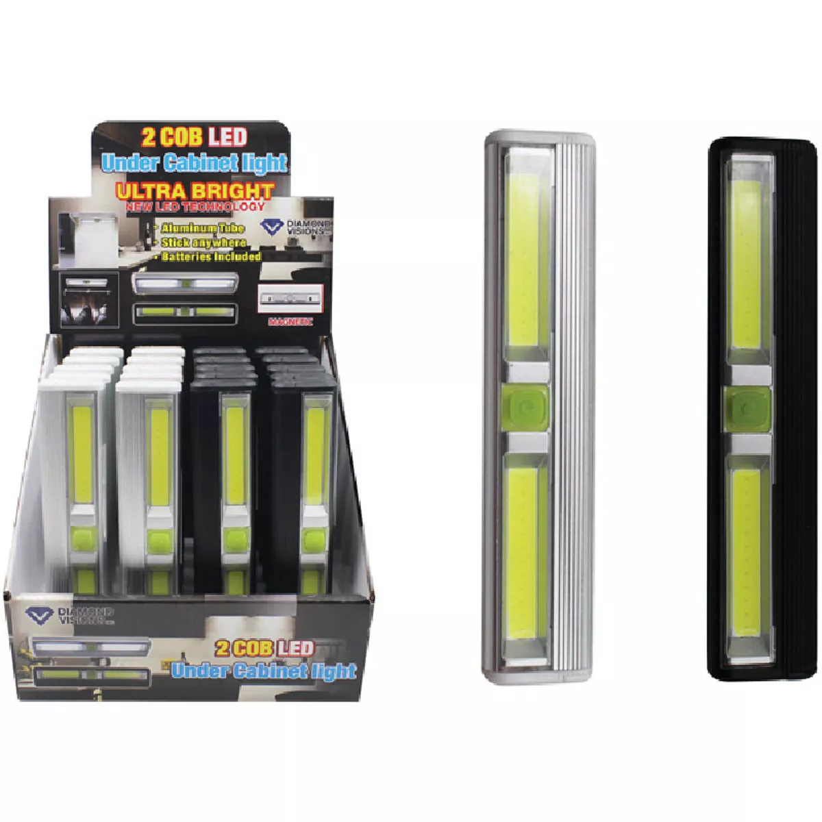 Diamond Visions Silver &amp; Black Cob Cabinet Everywhere Light-