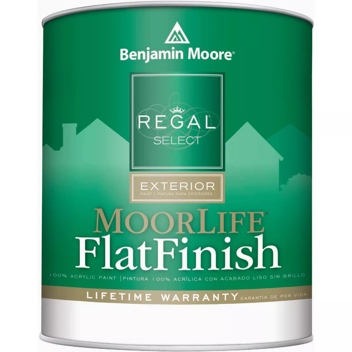 Benjamin Moore Regal Select MoorLife Acrylic Latex Flat Exterior House Paint, Medium Base, 1 Qt.