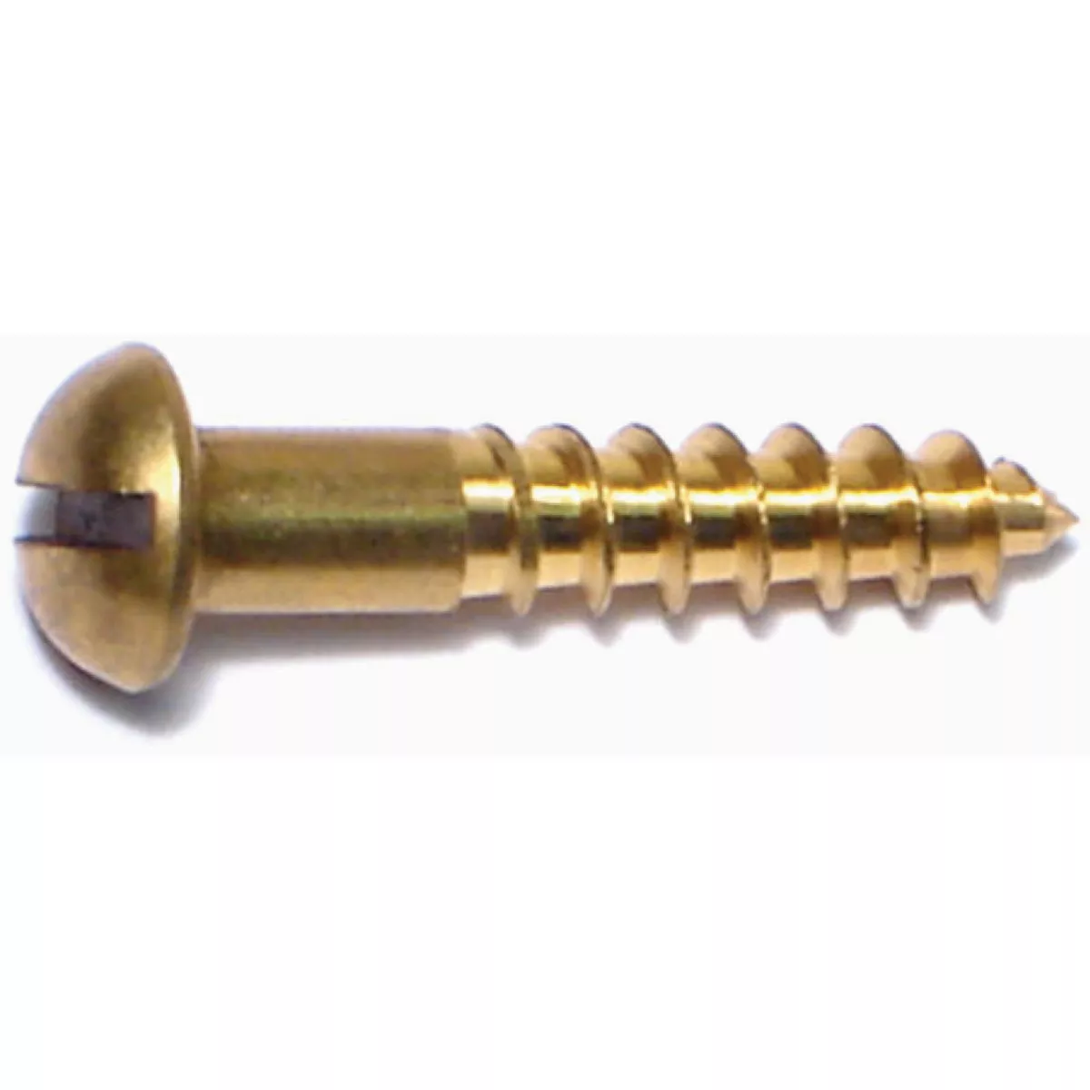 Midwest Fastener #10 x 1 In. Brass Slotted Round Head Wood Screws (24 Ct.)