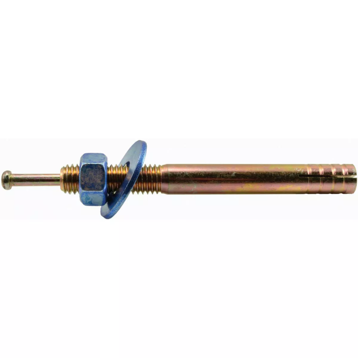 Midwest Fastener 1/2 In. x 4-3/4 In. Zinc Plated Steel Blue Hammer Drive Anchors with Nuts and Washers (25 Ct.)