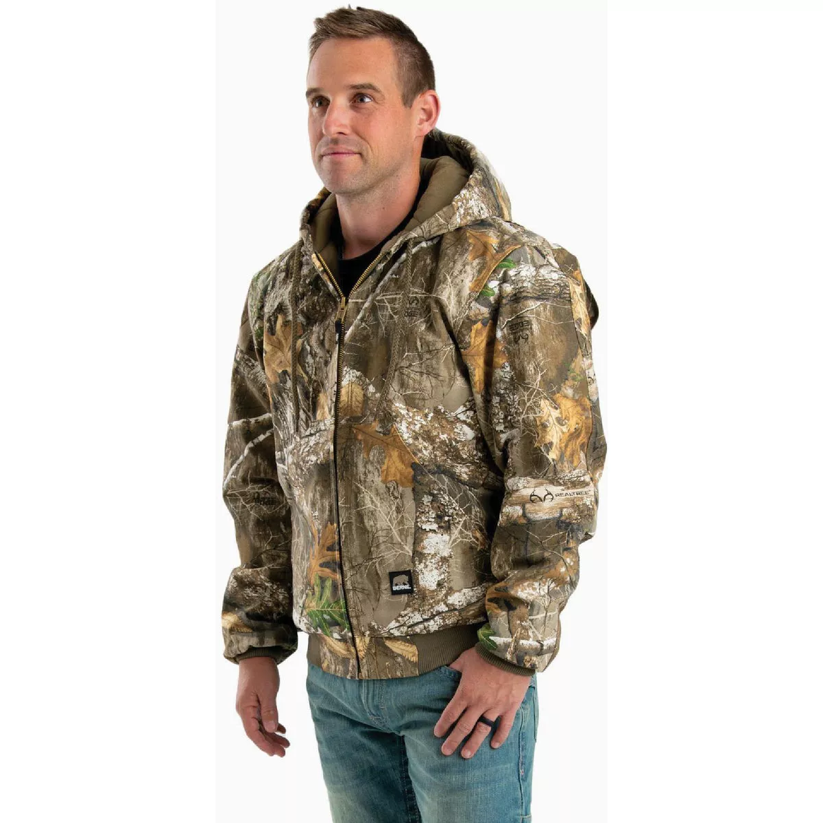 Berne Men's XL Regular Realtree Edge Heritage Duck Hooded Active Jacket