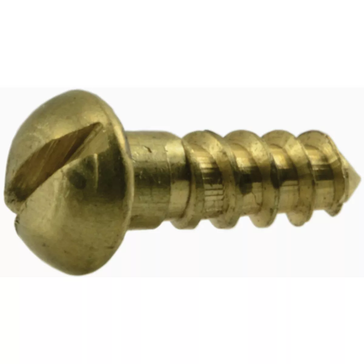 Midwest Fastener #4 x 3/8 In. Brass Slotted Round Head Wood Screws (20 Ct.)