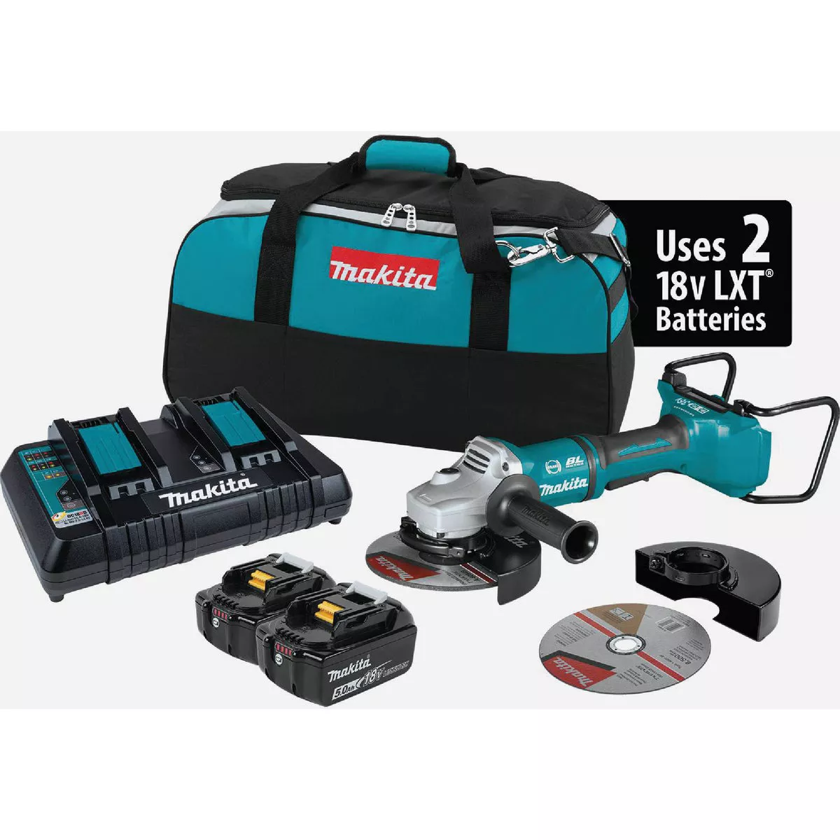 Makita 36V LXT Lithium-Ion 7 In. Brushless Cordless Angle Grinder Kit with Paddle Switch
