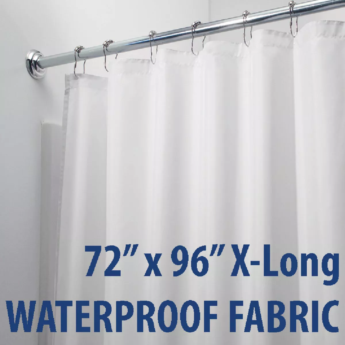 iDesign 72 In. x 96 In. White Polyester Shower Curtain Liner