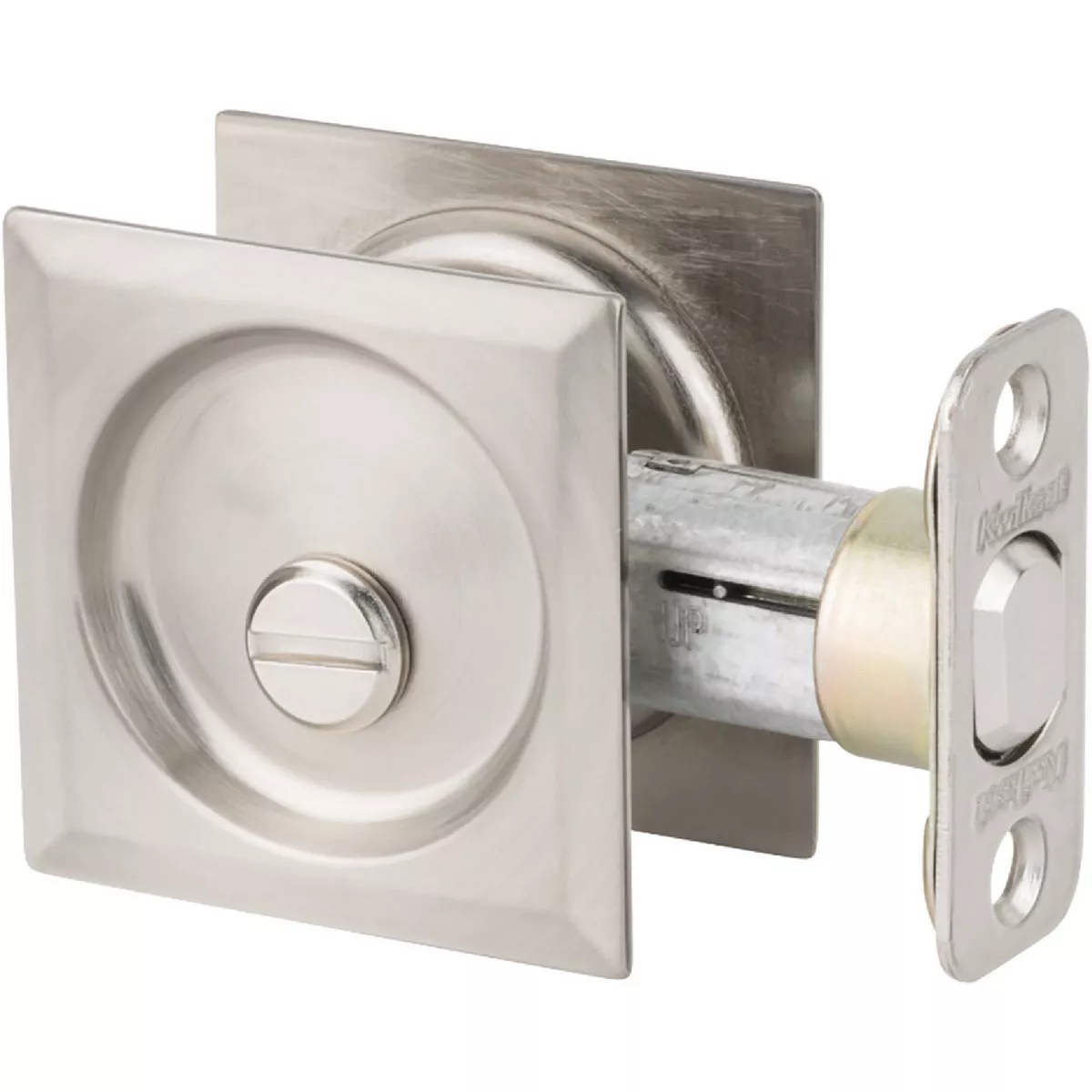 Kwikset Satin Nickel Square Privacy Pocket Door Lock