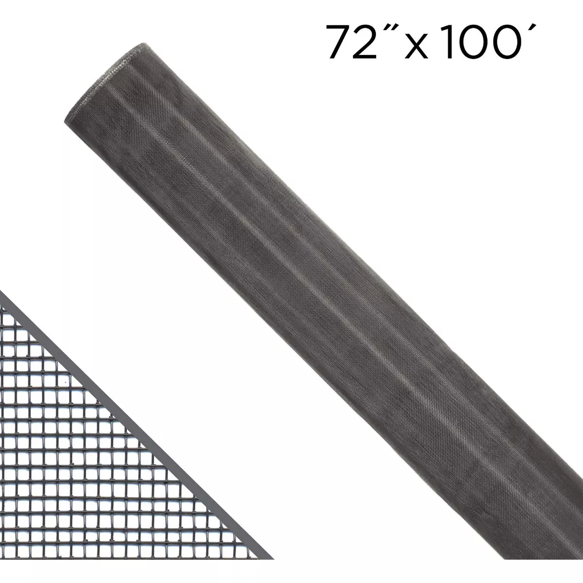 New York Wire 72"X100' Aluminum Charcoal Screen